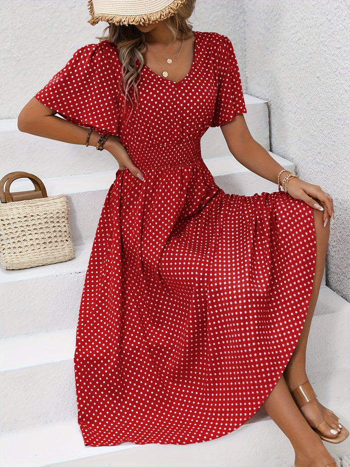 Feminine Summer Dress with Gathered Waist, Lightweight Breathable Fabric, Multiple Colors, Sizes S-XXL-3
