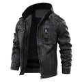 Fitted Men's Jacket - Slim Moto, Faux Leather, For Fall