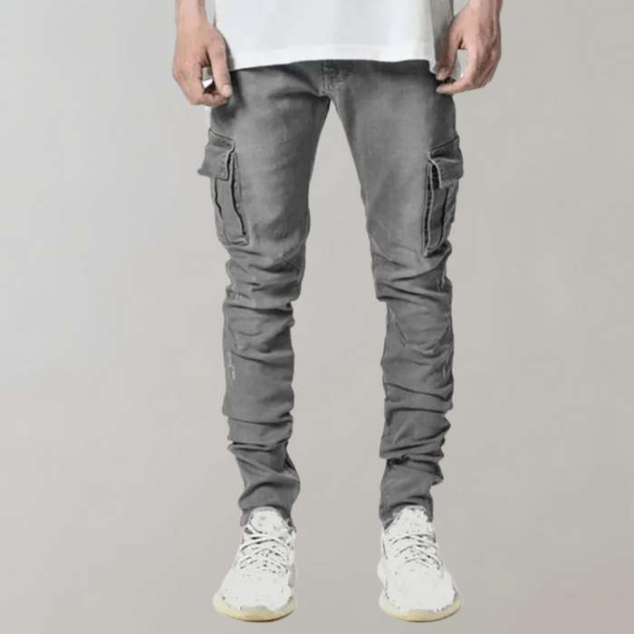 Flexible men's casual jeans – ultra-stretch design, breathable cotton, for summer 5