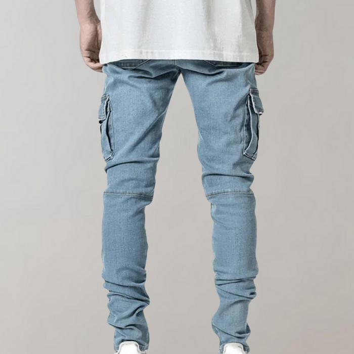 Flexible men's casual jeans – ultra-stretch design, breathable cotton, for summer 7