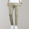 Flexible men's khaki pants – stretch fit, breathable cotton, for casual outings 0