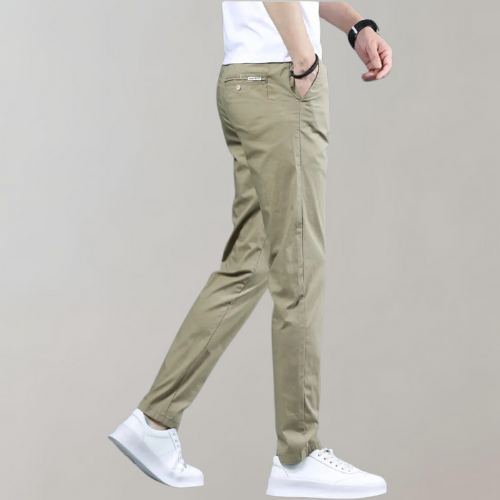 Flexible men's khaki pants – stretch fit, breathable cotton, for casual outings 2