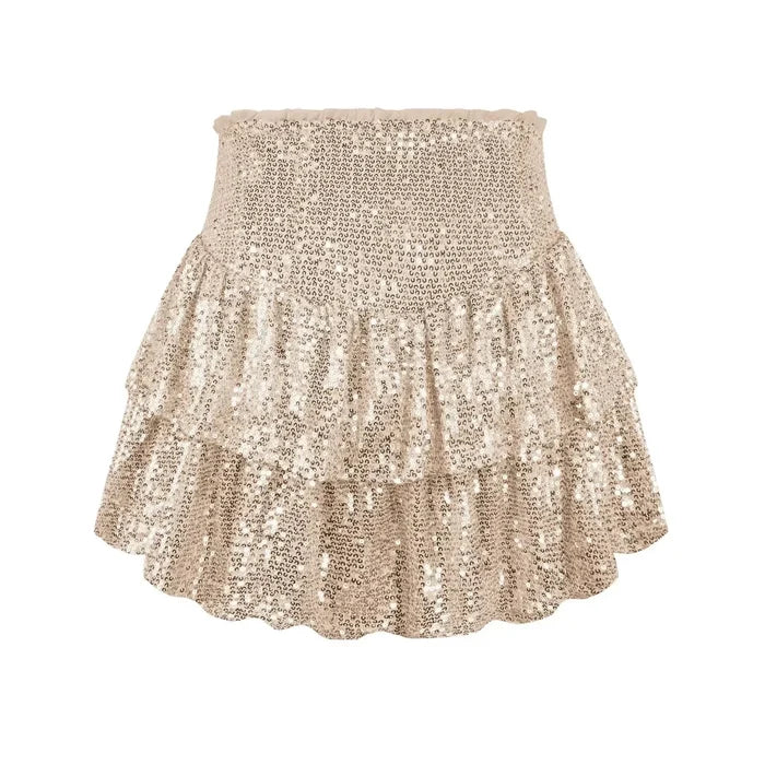 Fluttering Sequin Skirt in Silver, Gold, Black, Pink, and More - Elegant Party Wear with Comfortable Inner Lining-4