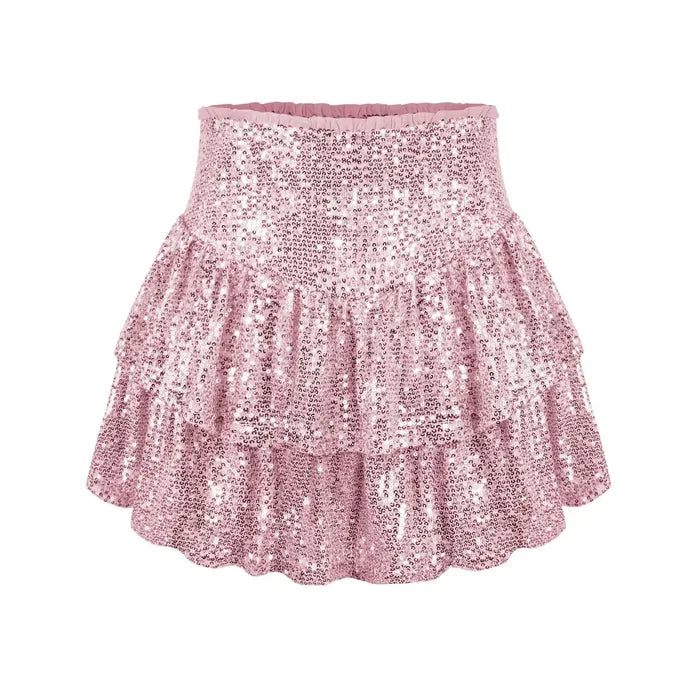 Fluttering Sequin Skirt in Silver, Gold, Black, Pink, and More - Elegant Party Wear with Comfortable Inner Lining-5