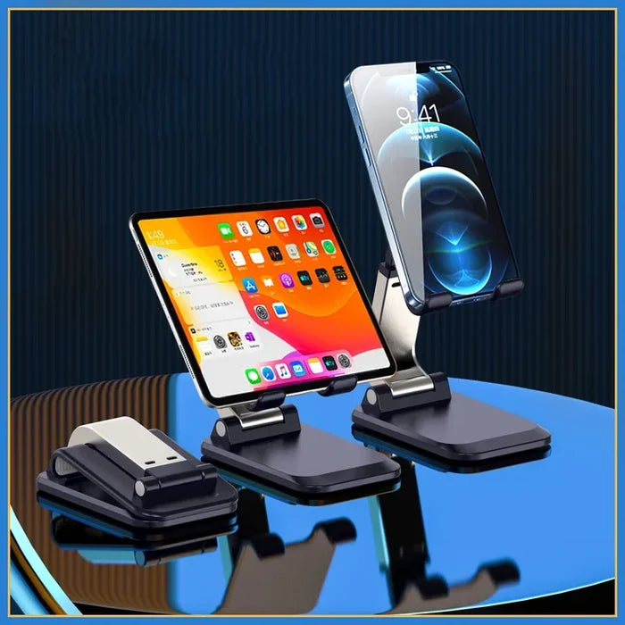 Foldable Aluminum Mobile Phone & Tablet Stand - Ergonomic Desk Holder for iPad, iPhone, Adnroid Accessories