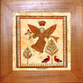 Fractur - Angel with Trumpet, American Folk Art, Collectible, Affordable Art [Home Decor]- Olde Church Emporium