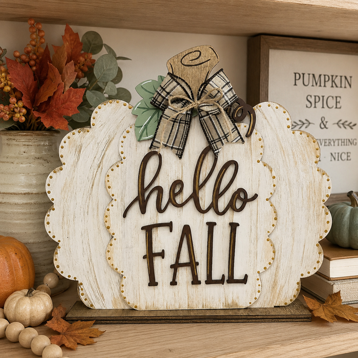 Freestanding Scalloped Pumpkin