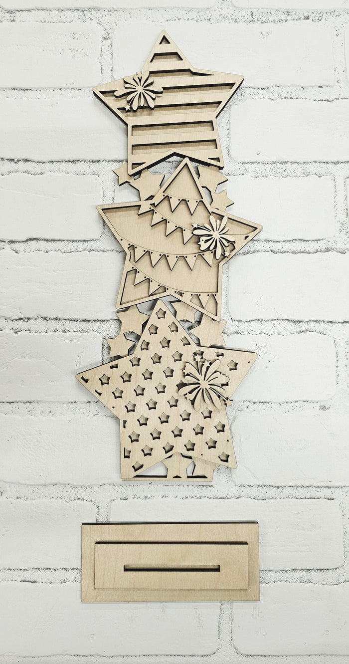 Freestanding Stacked Patriotic Stars