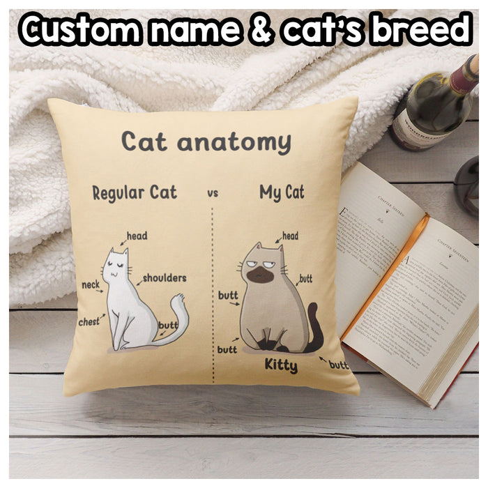 Funny My Cat Anatomy - Personalized Cat Pillow