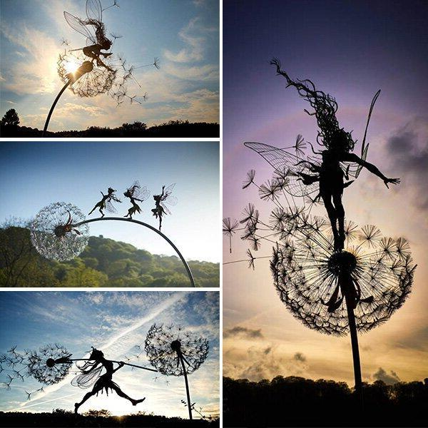 Garden Sculpture Metal Fairy Stake Cottage Fall 2025 Accent