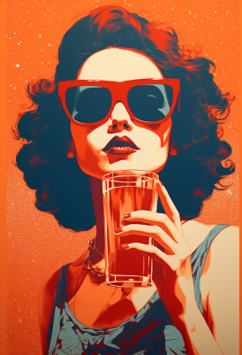 Girl Red Lipstick And Sunglasses