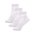 Girls 3 Pack Lace Frill Socks in Size (6-81/2 to 12 1/2 - 3 1/2) (PK6) SK357A