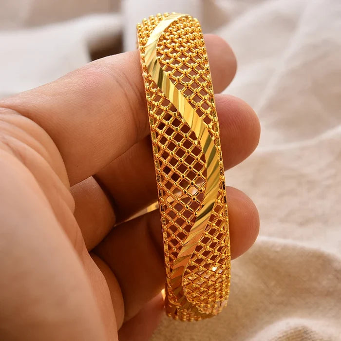 Gold Plated Bangles Luxury Arabic Wedding Bracelet