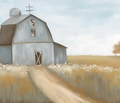 Gray Barn And Blue Sky