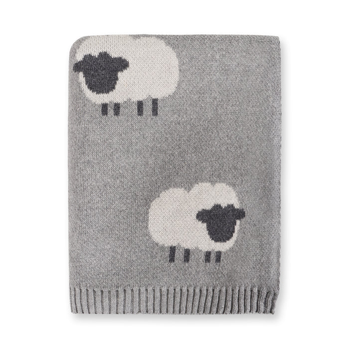 Wooly Sheep 3D - Organic Cotton Jacquard Knit Baby Blanket