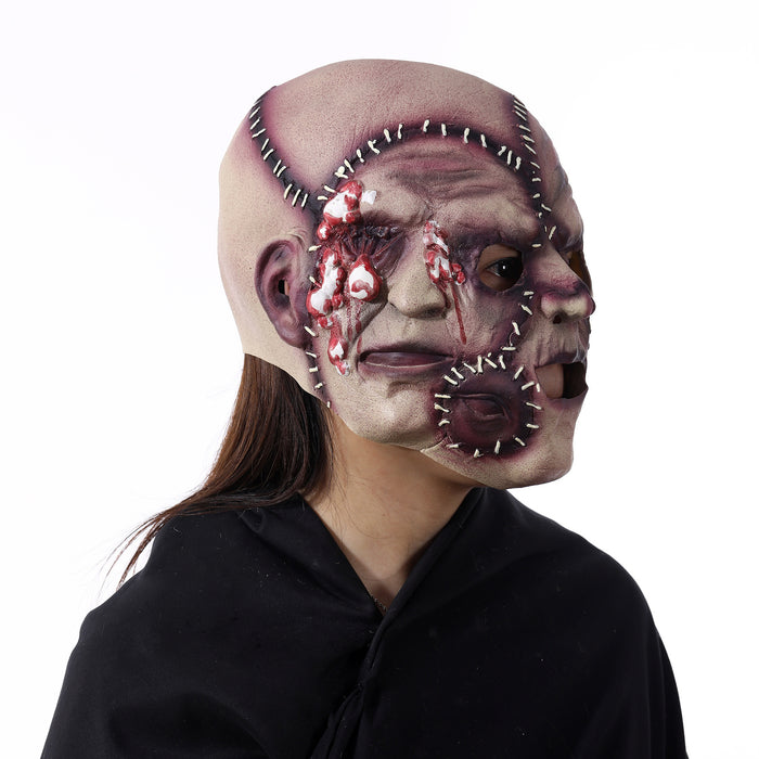 Halloween Mask Three Sided Grimace Latex Cosplay Prop