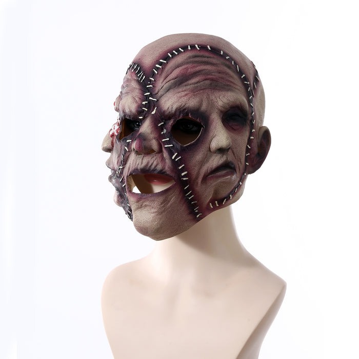 Halloween Mask Three Sided Grimace Latex Cosplay Prop