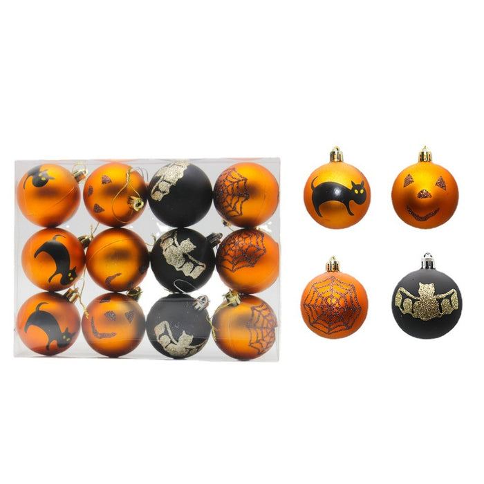 Halloween Ornaments 6cm Matte Balls Hanging Porch Decor