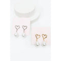 Hammered Heart Pearl Drop Earring