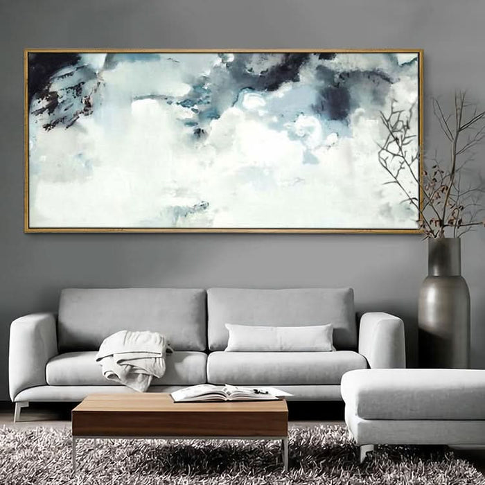 Hand Painting Original Art Painting Large Canvas Art Modern Acrylic Painting Black White Painting | Clouds