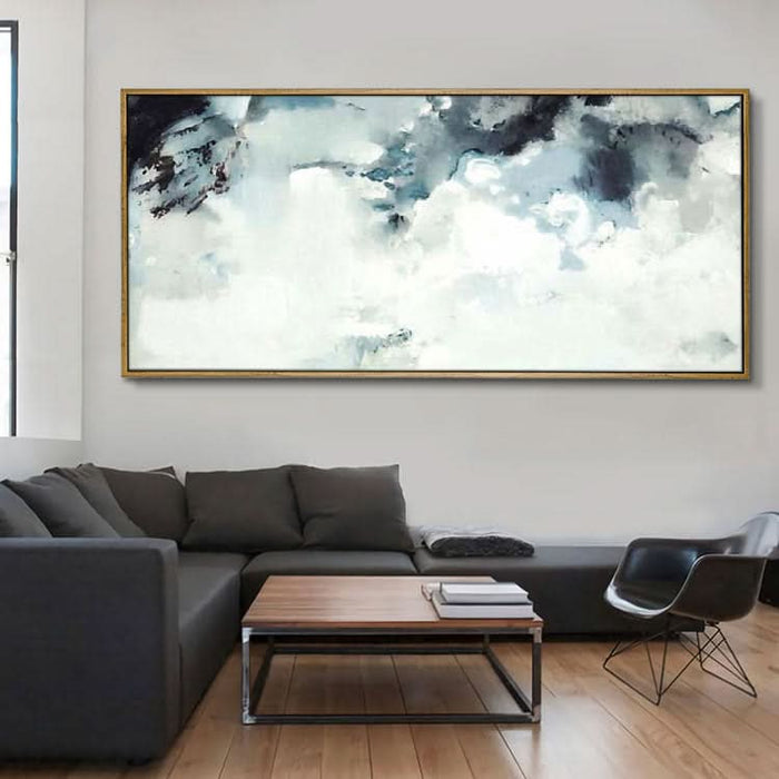 Hand Painting Original Art Painting Large Canvas Art Modern Acrylic Painting Black White Painting | Clouds