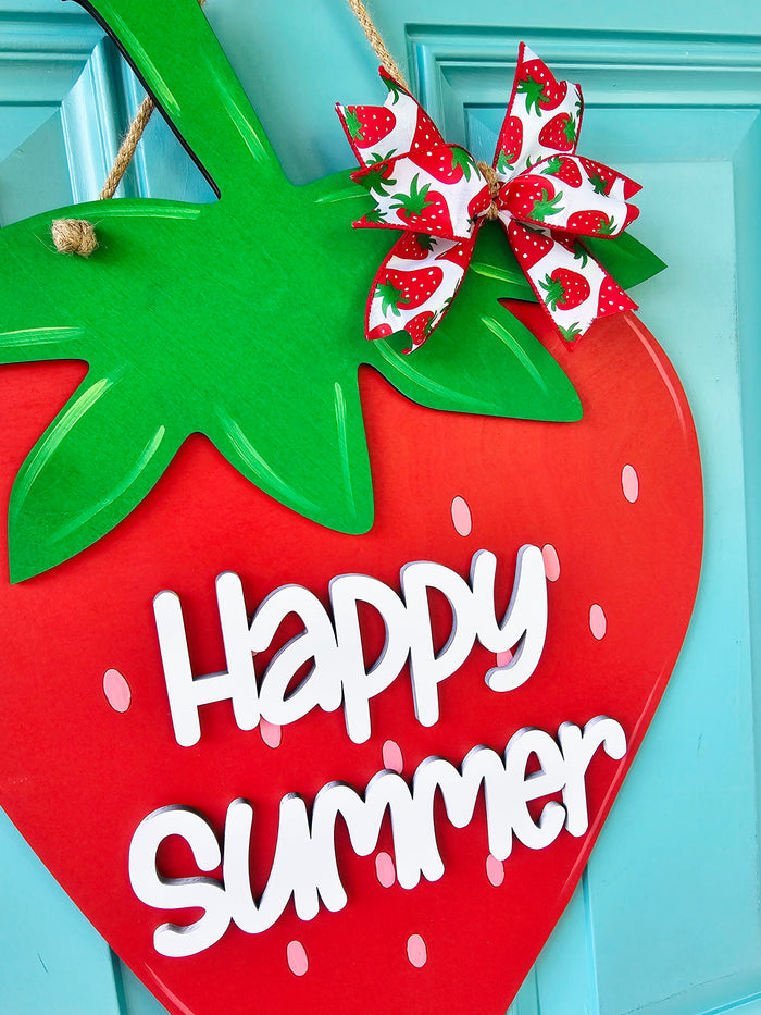 Happy Summer Strawberry Door Hanger