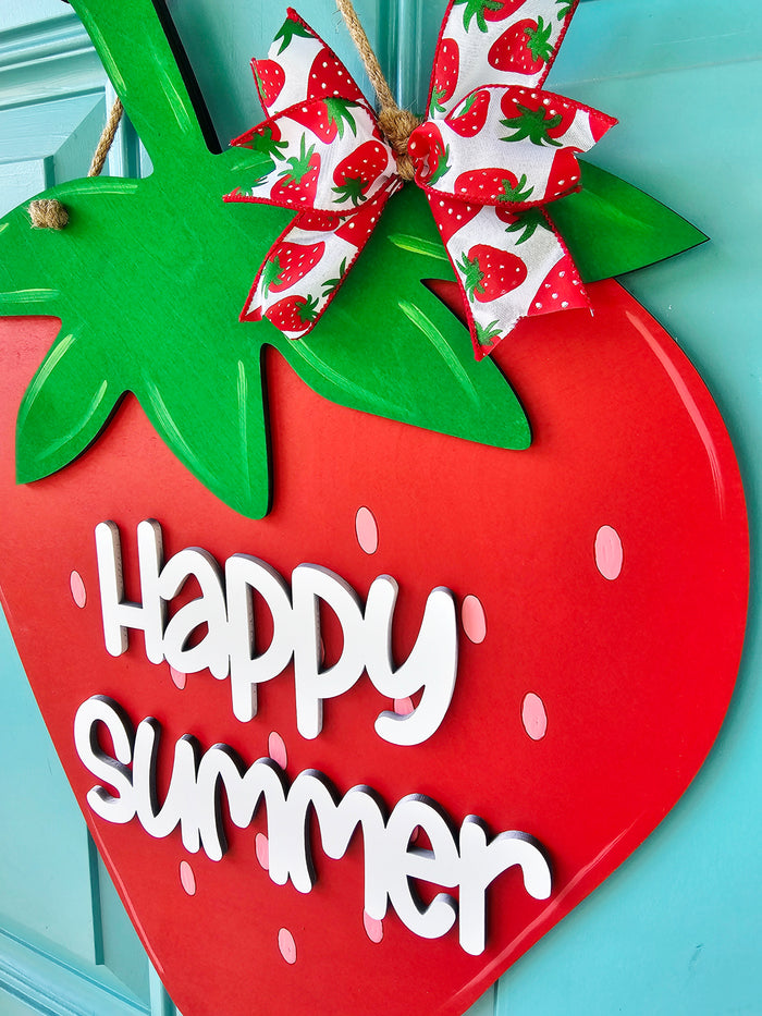 Happy Summer Strawberry Door Hanger