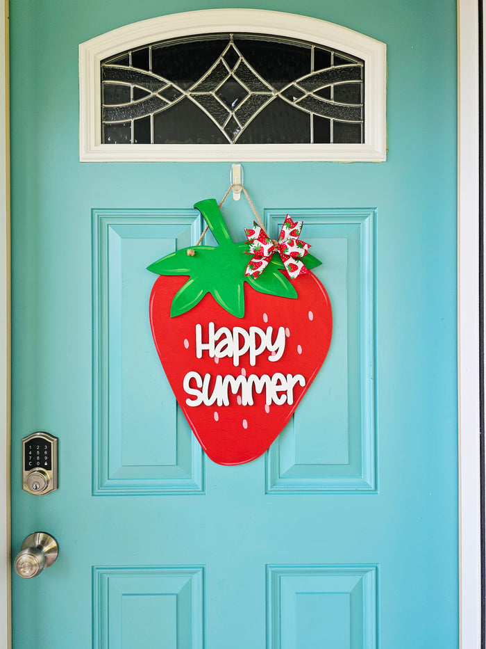 Happy Summer Strawberry Door Hanger