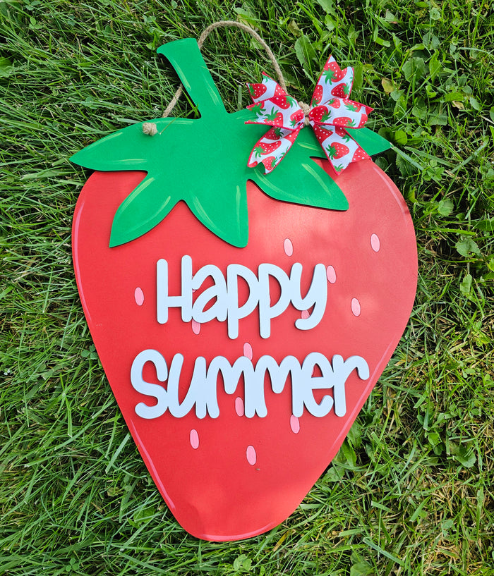 Happy Summer Strawberry Door Hanger