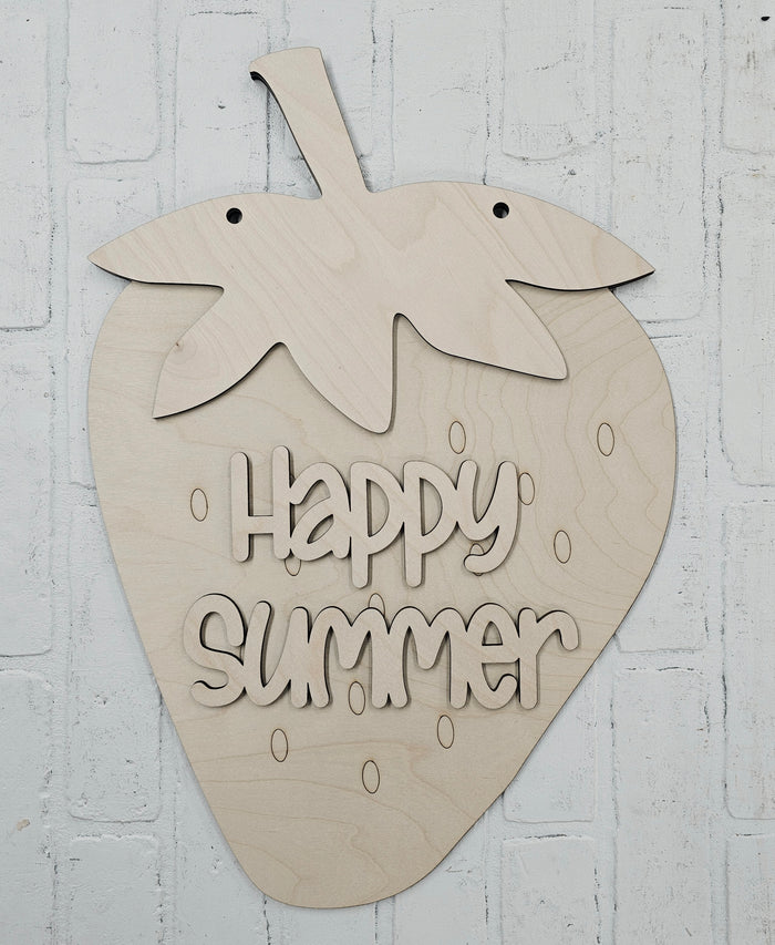 Happy Summer Strawberry Door Hanger