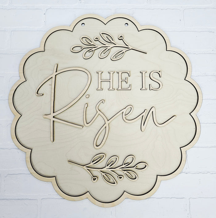 He is Risen Scalloped Door Hanger-wholesale