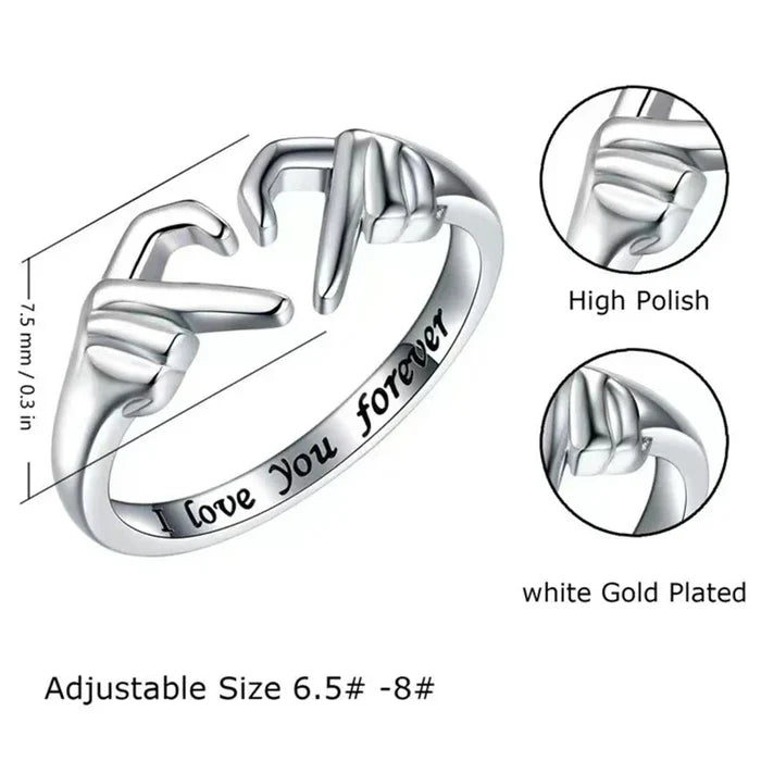Heart Ring Hollow Double Layer Open Adjustable Ring Romantic Jewelry Gift 2026 Valentine Gift Trend
