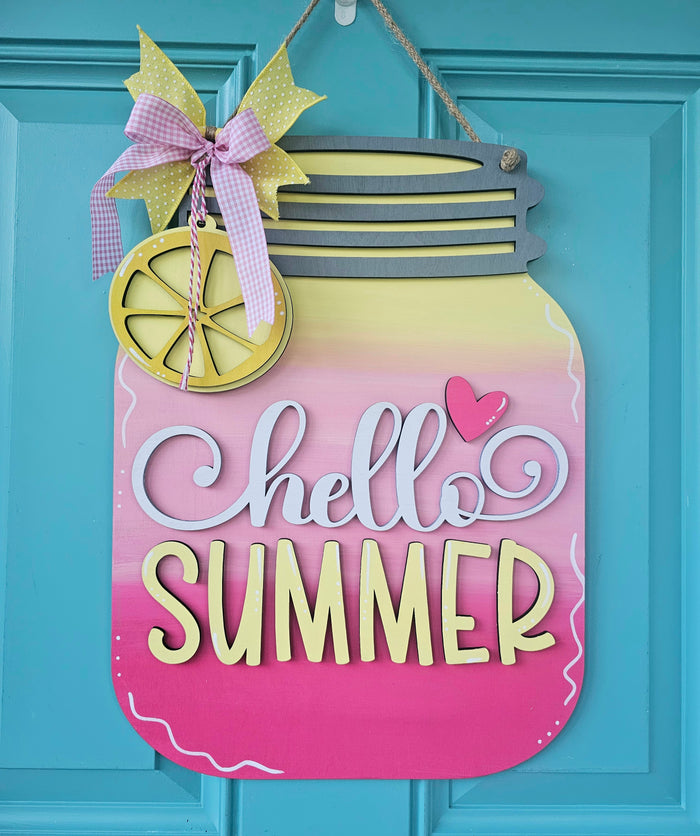 Hello Summer Mason Jar Door Hanger-wholesale