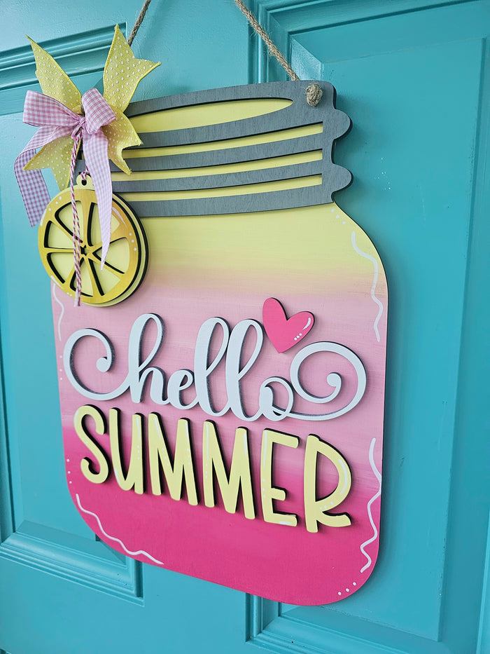 Hello Summer Mason Jar Door Hanger-wholesale