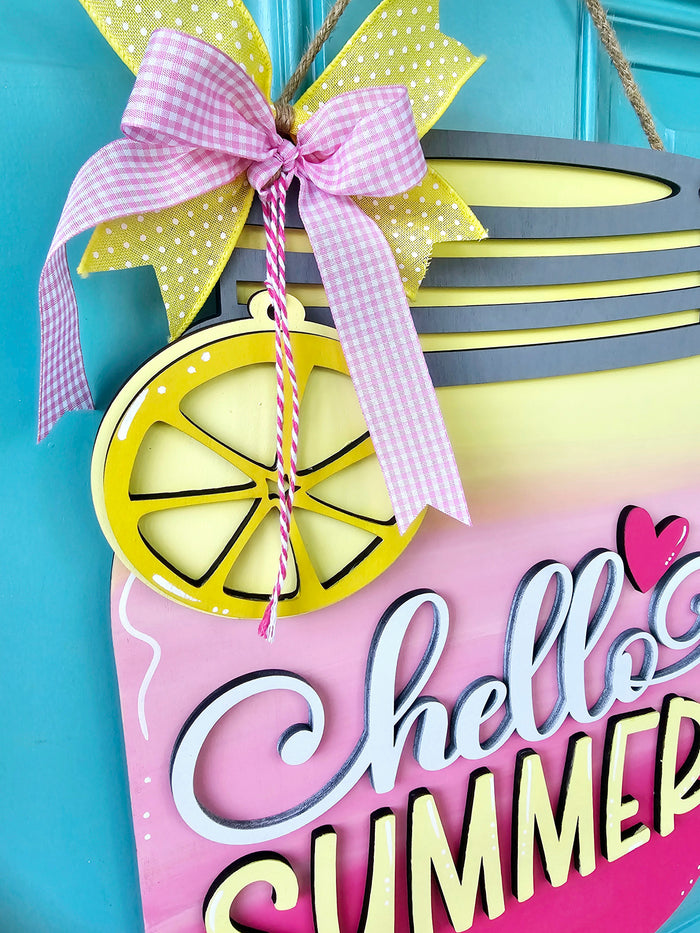 Hello Summer Mason Jar Door Hanger-wholesale
