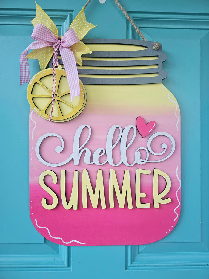 Hello Summer Mason Jar Door Hanger-wholesale