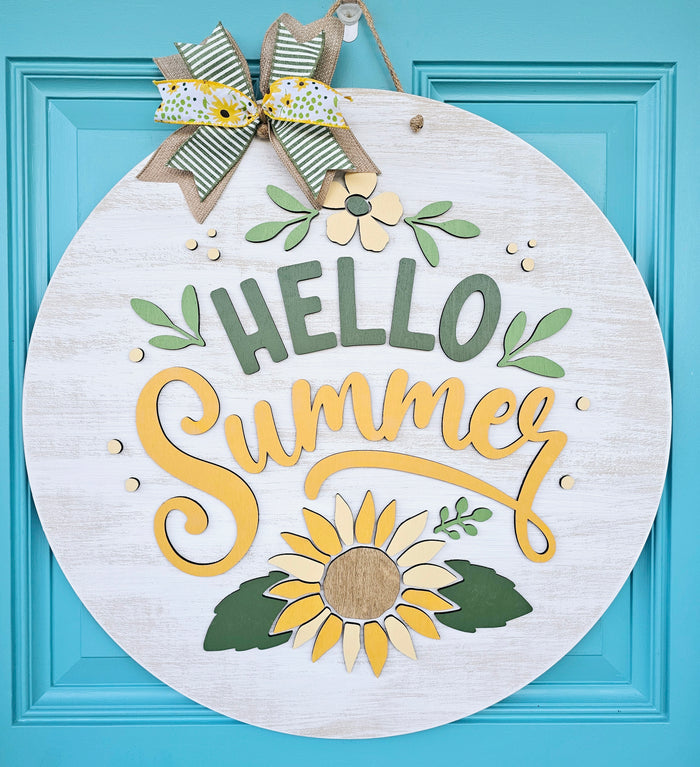 Hello Summer Sunflower Door Hanger-wholesale