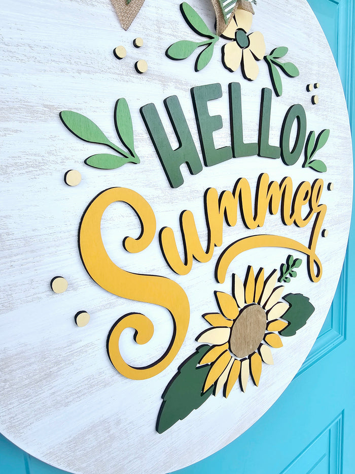 Hello Summer Sunflower Door Hanger-wholesale