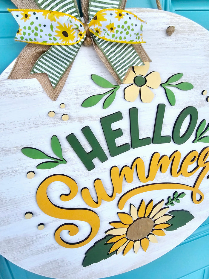 Hello Summer Sunflower Door Hanger-wholesale