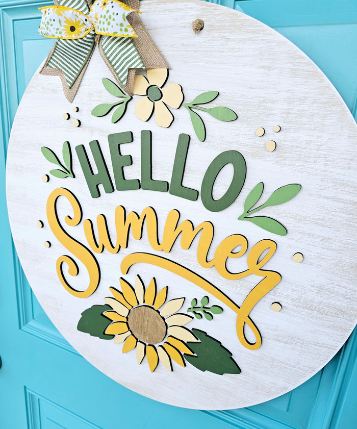 Hello Summer Sunflower Door Hanger-wholesale