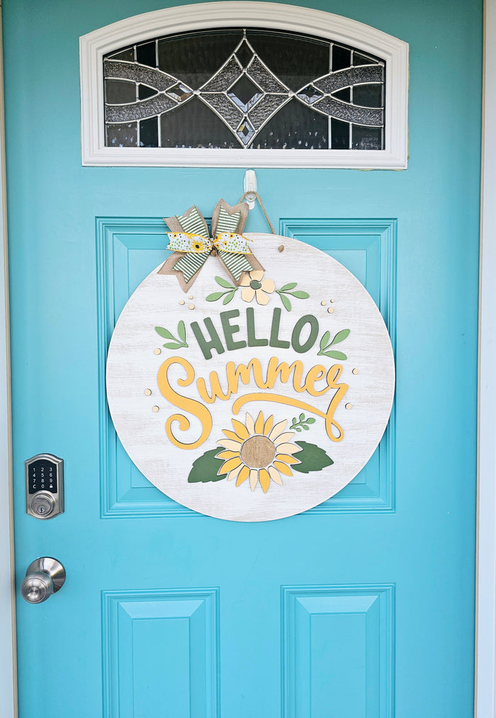 Hello Summer Sunflower Door Hanger-wholesale