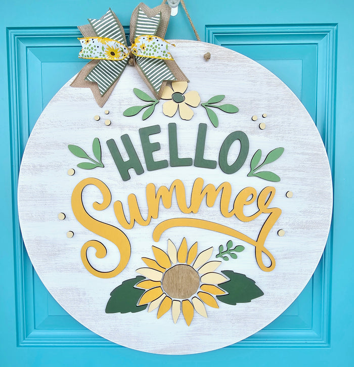 Hello Summer Sunflower Door Hanger-wholesale