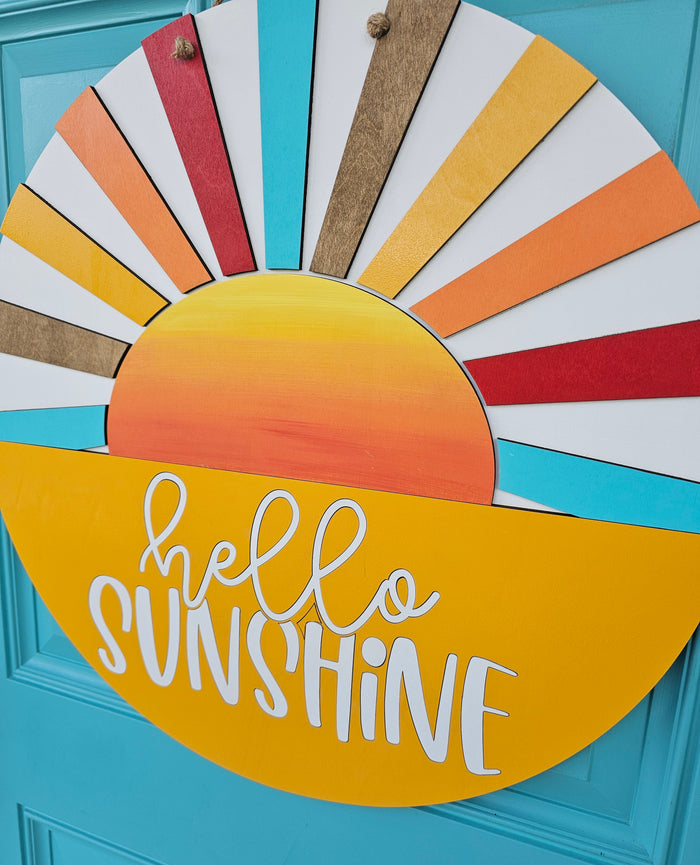 Hello Sunshine Sunrays Door Hanger