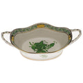 Herend Chinese Bouquet Large Basket with Handles - Green
