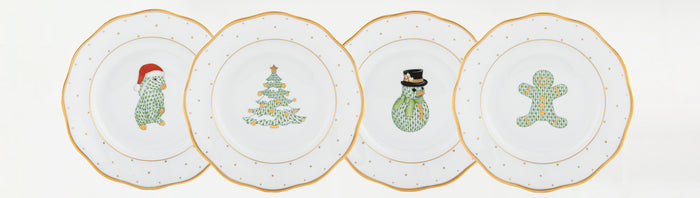 Herend Christmas Dessert Plate - Candy Cane
