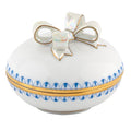 Herend Decorative Round Box with Bow - Blue