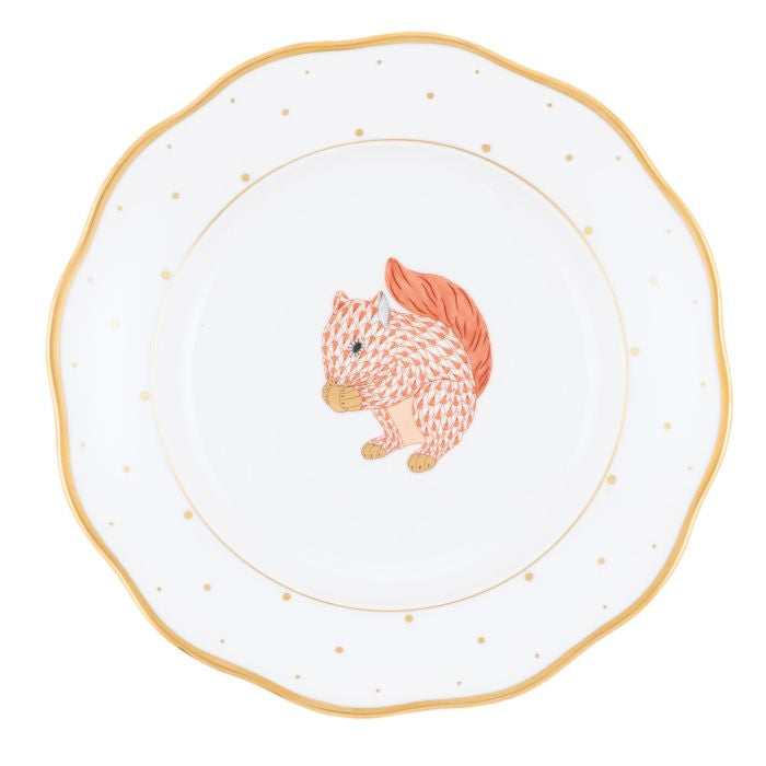 Herend Fall Dessert Plate - Squirrel