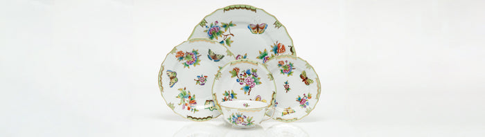 Herend Queen Victoria Tea Saucer - Green