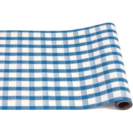 Hester & Cook Blue Painted Check Table Runner