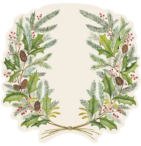 Hester & Cook Die-Cut Christmas Sprigs Placemat